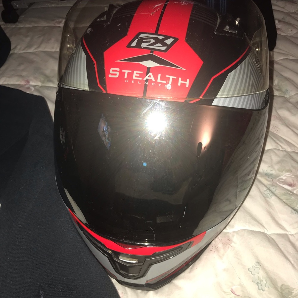 Motorcycle Helmet & sweatshirt